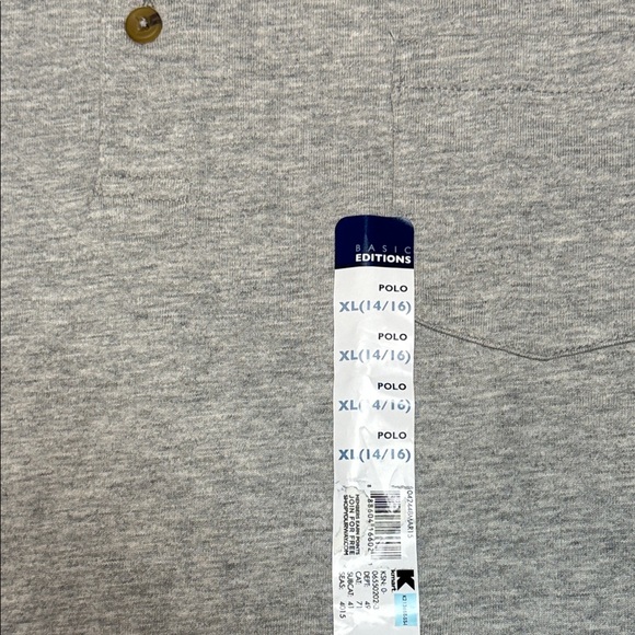 Basic Editions Kids' Heather Gray Polo Shirt. Casual Everyday - Picture 3 of 6